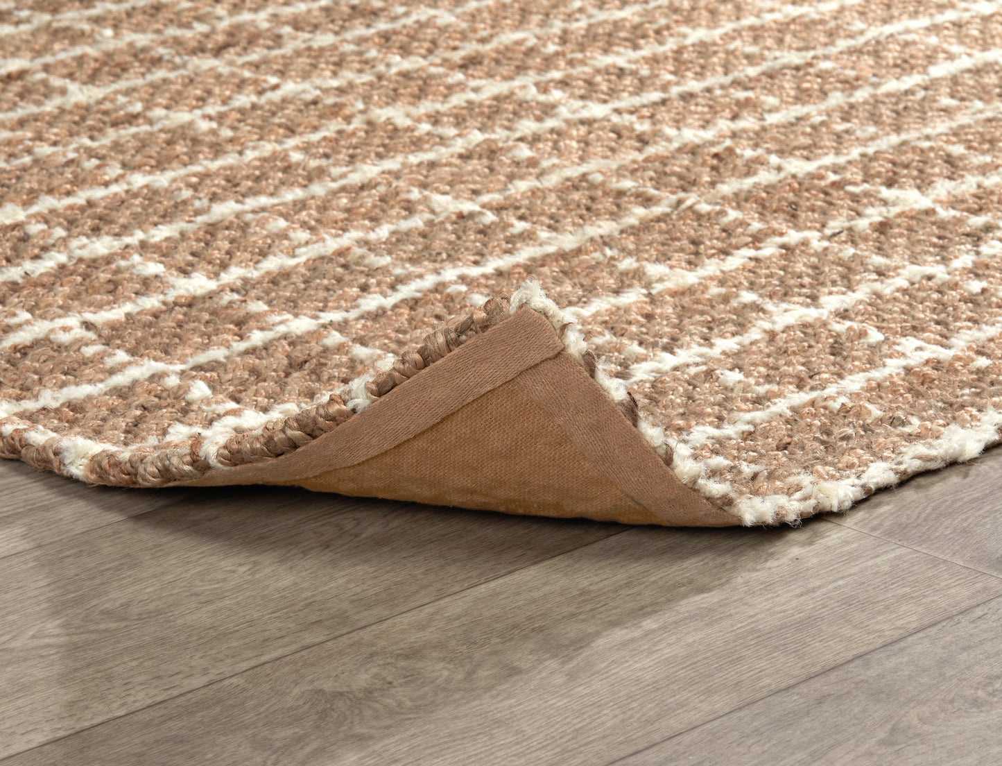 Natural/Ivory Jute & Seagras Windowpane Chenille Rug Collection