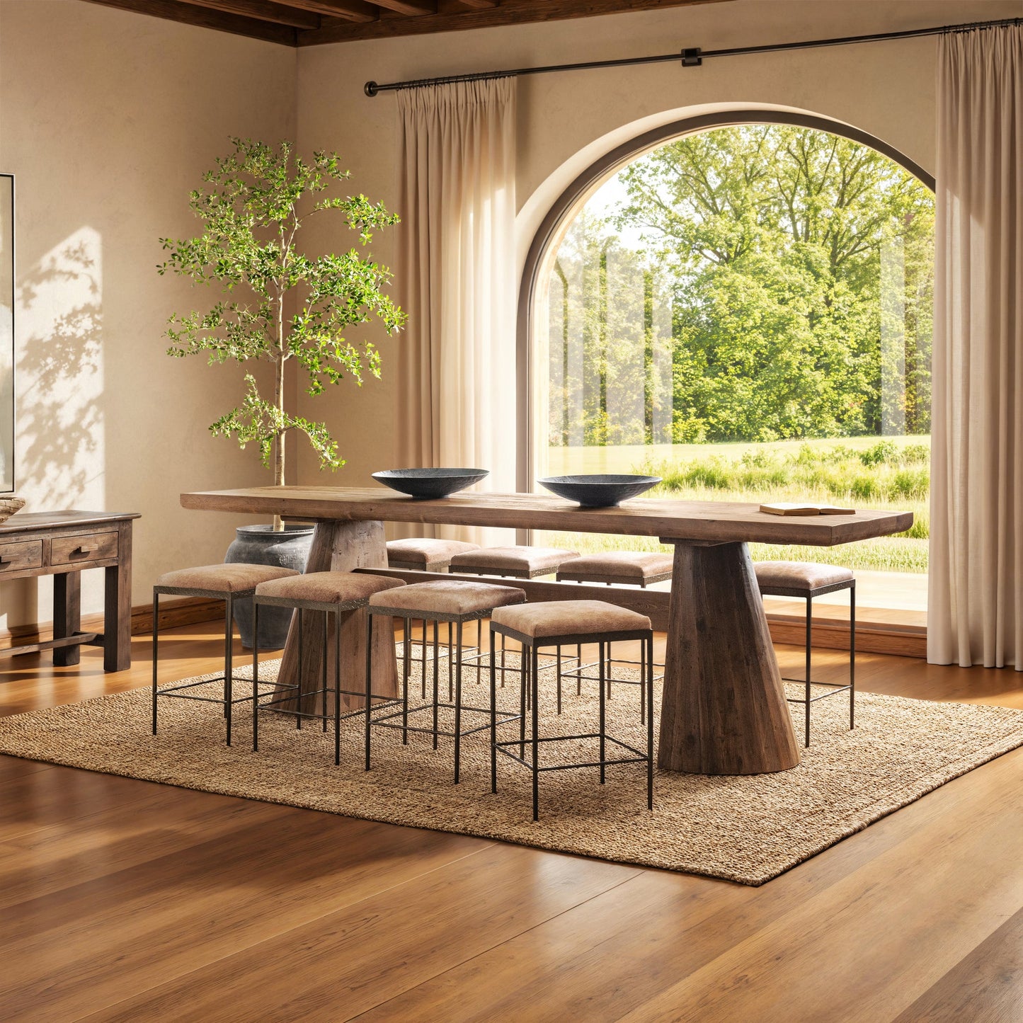 Brown Reclaimed Pine Bar & Counter Table Nolan Counter Table Collection