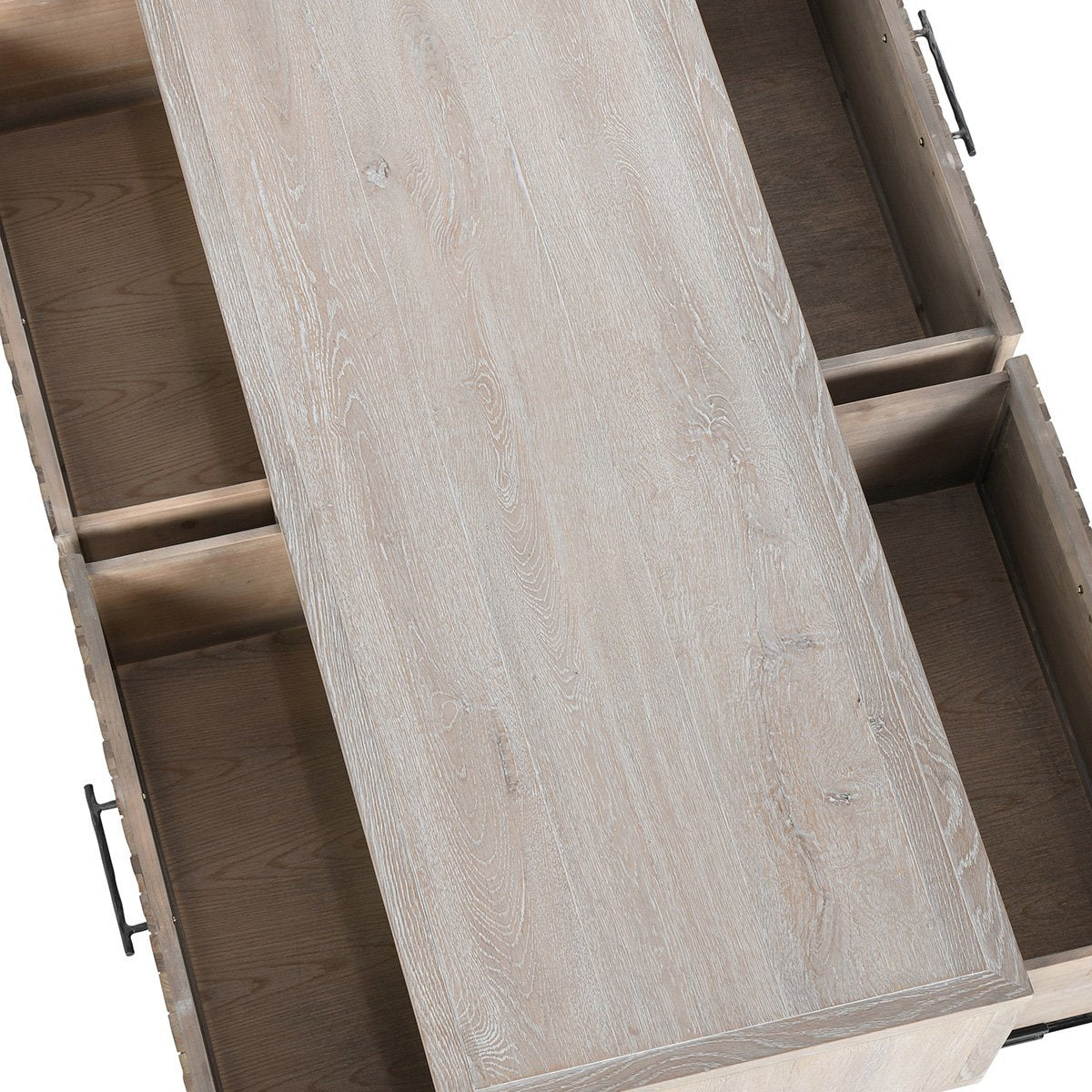 Beige/Natural Oak Wood Coffee Table Anton Four-Door Coffee Table Collection
