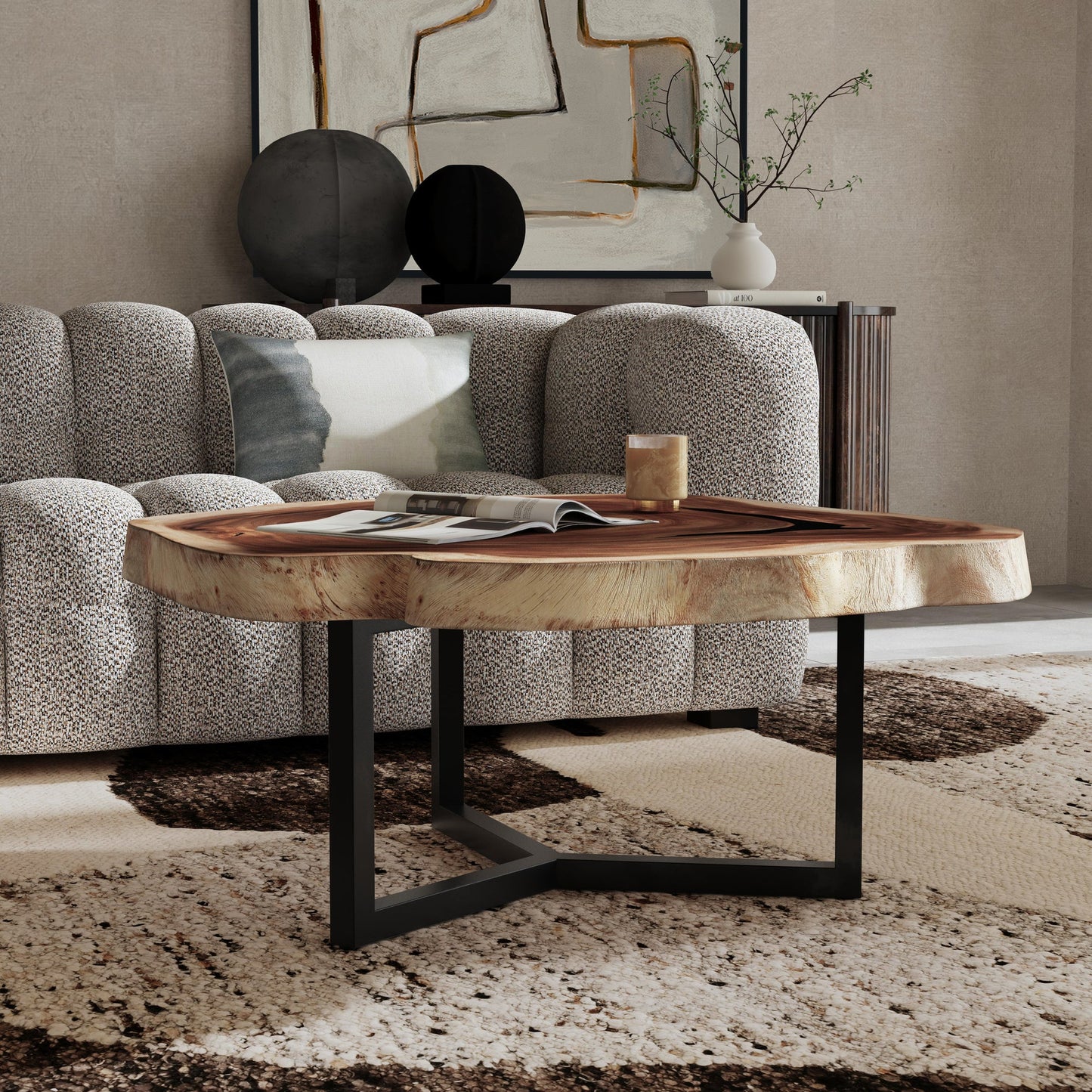 Natural Suar Wood Coffee Table Celine Coffee Table Collection