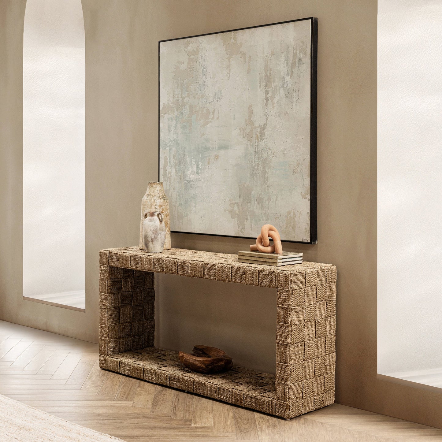 Natural Seagrass Console Table Neyla Console Table Collection