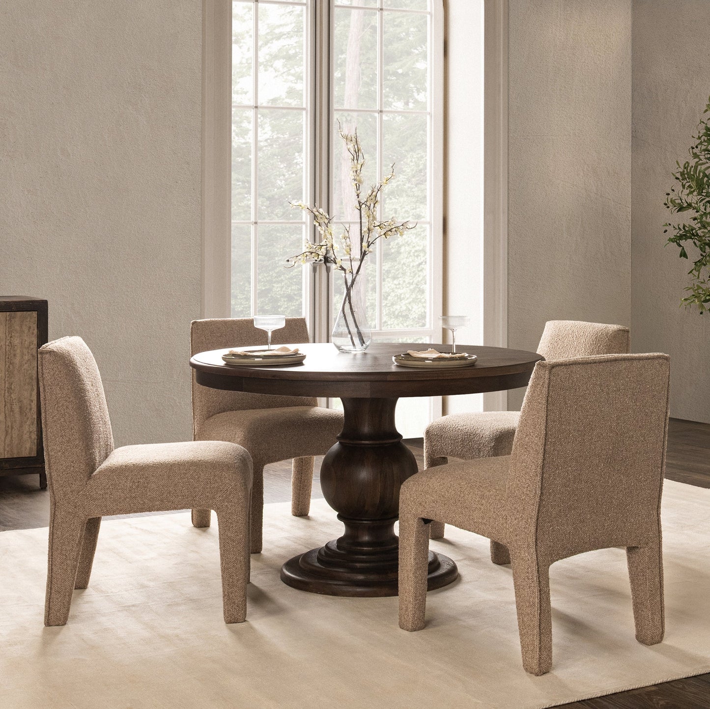 Cocoa Brown Mango Wood Dining Table Brookside Dining Table Collection