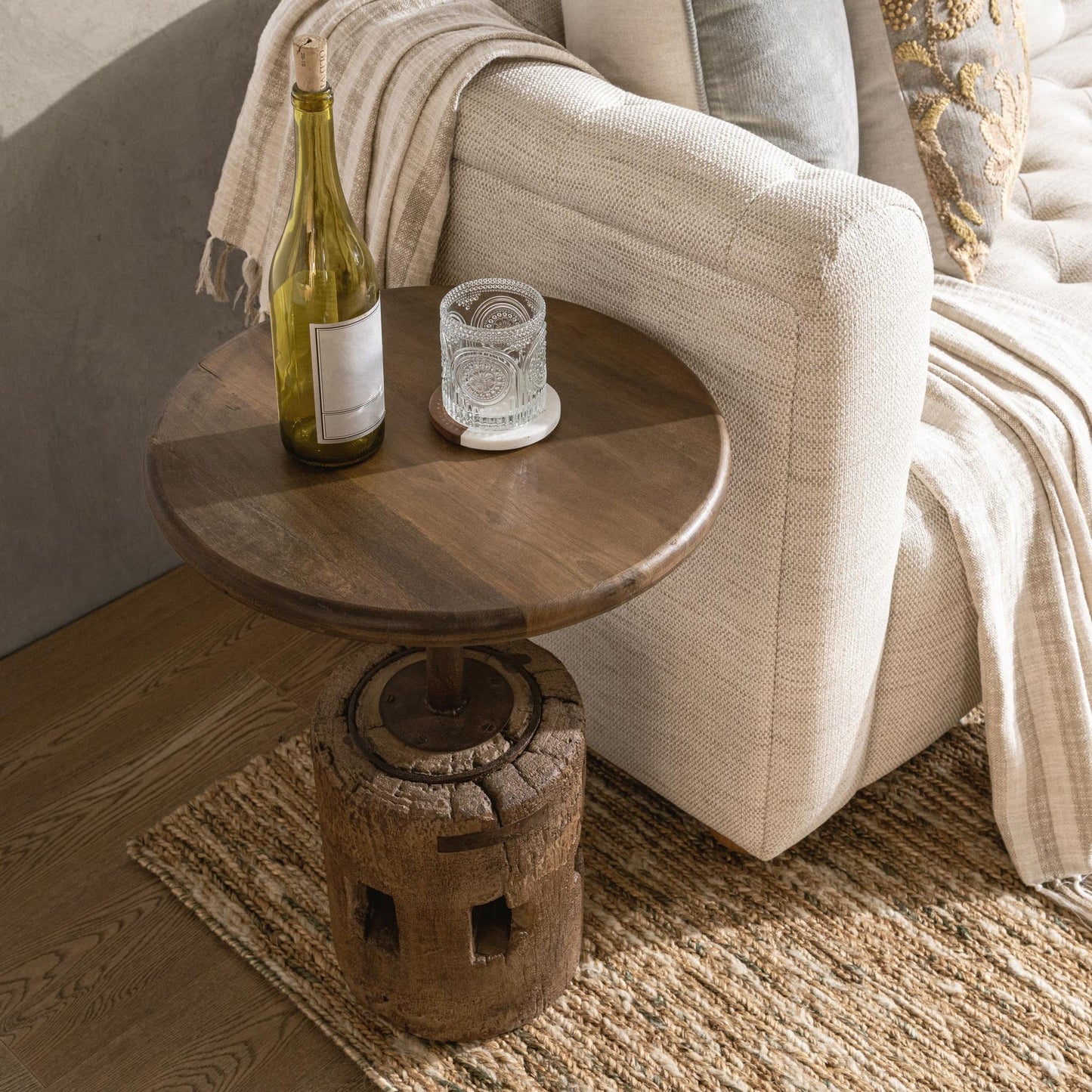 Natural Reclaimed Wood Accent & End Table Amira Accent Table Large Collection