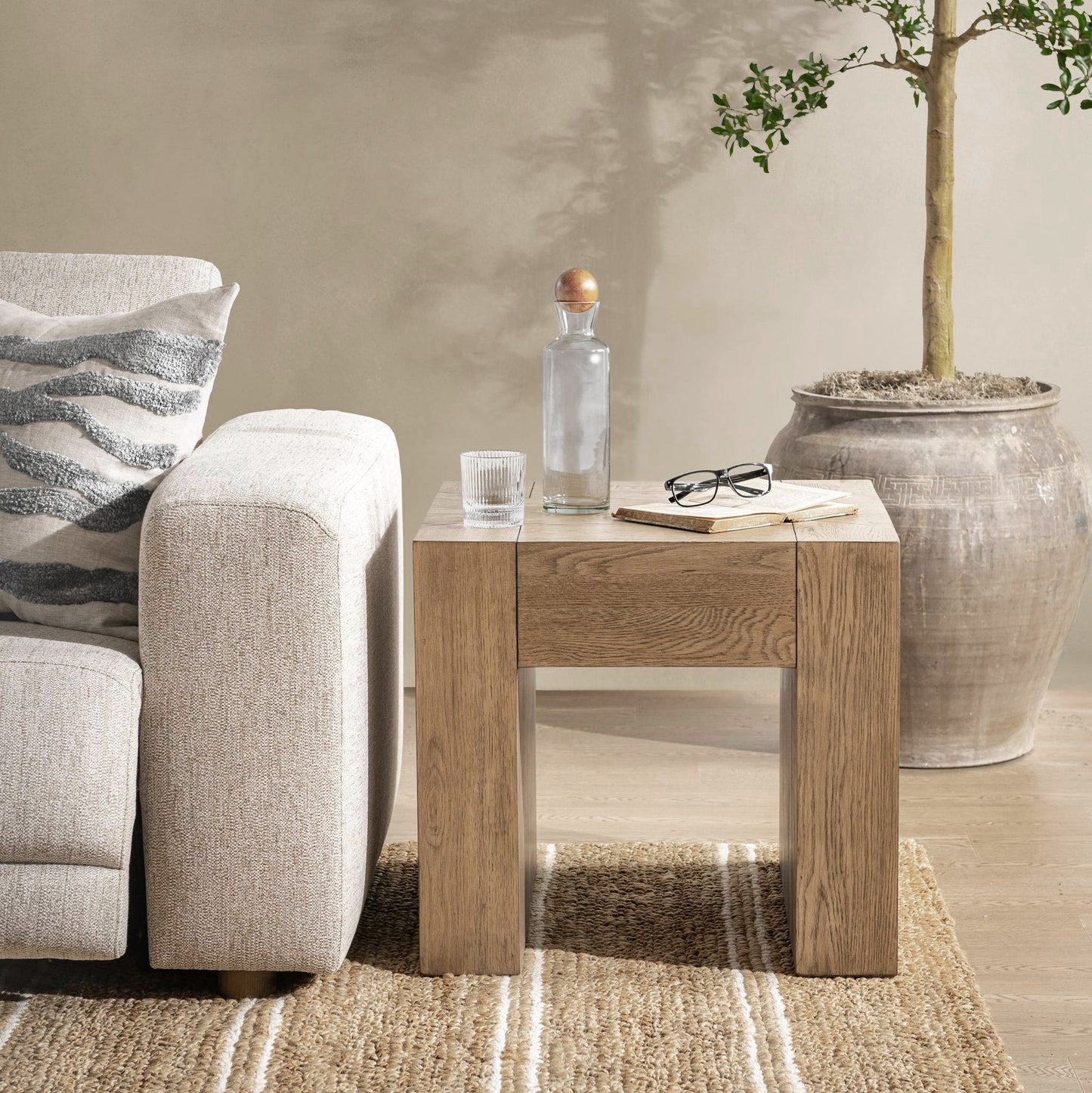 Cafe Brown Reclaimed Oak Accent & End Table Bristol End Table Collection