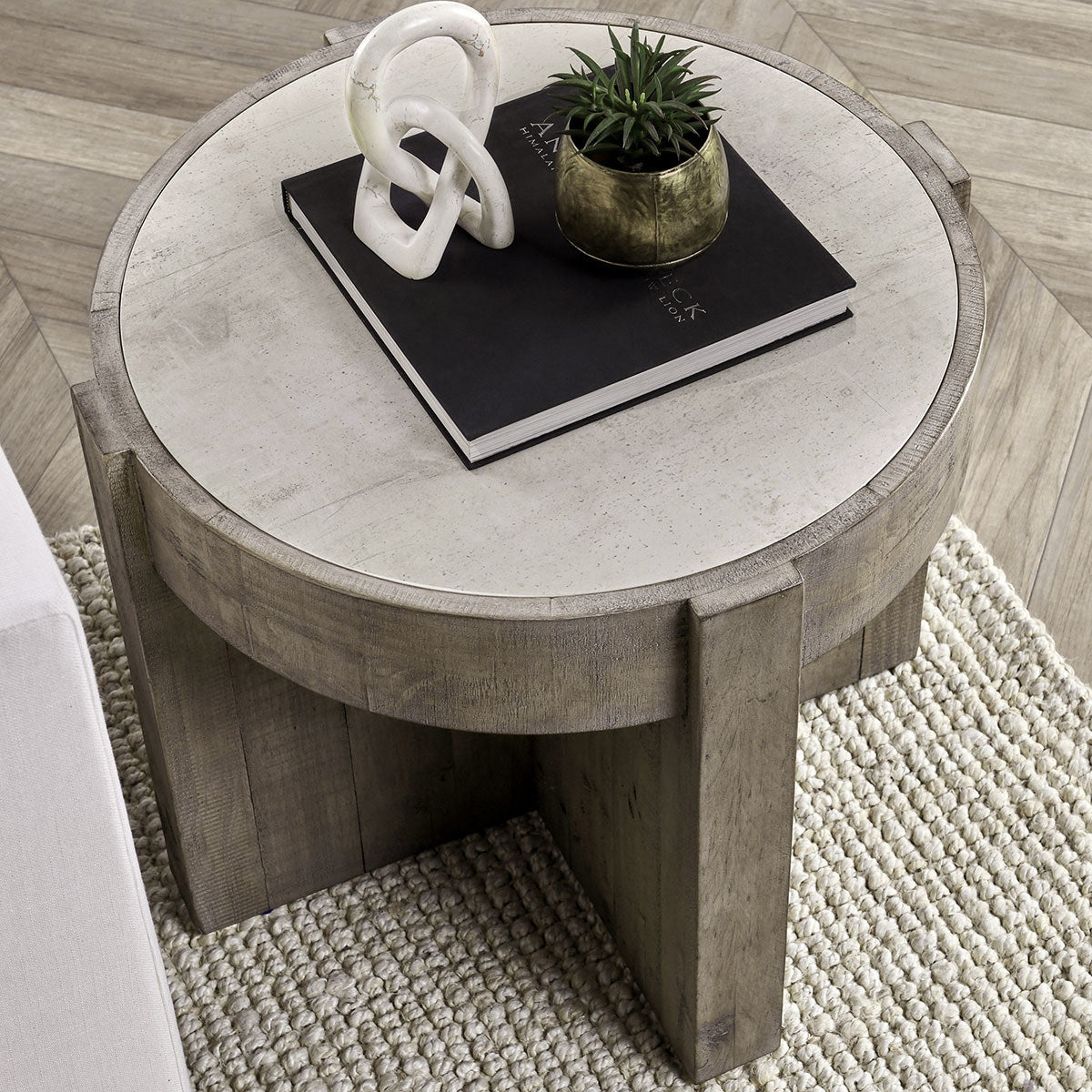 Antique White/Distressed Gray Laminate Accent & End Table Sonoma End Table Collection