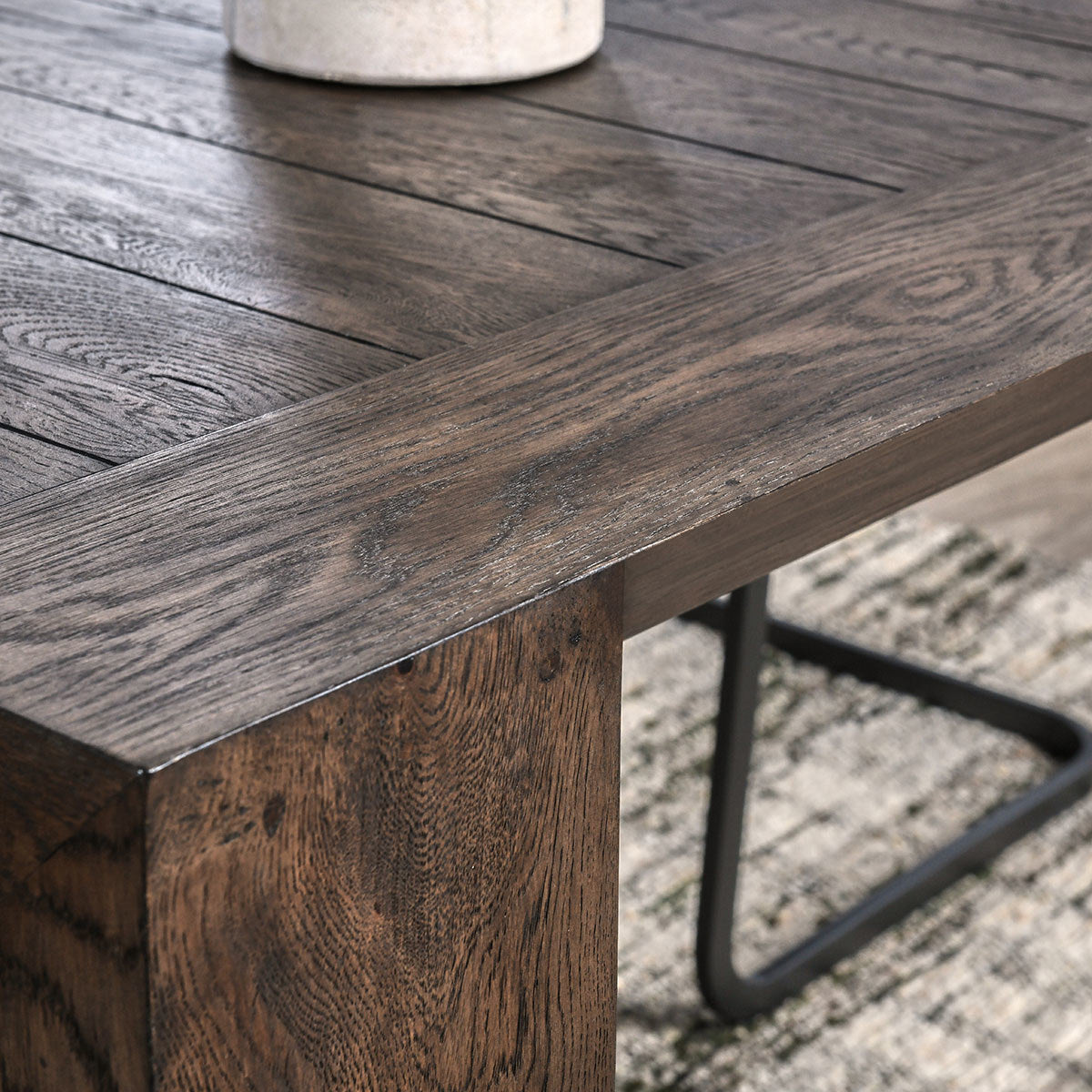 Suede Brown Reclaimed Oak Dining Table Troy Dining Table Collection