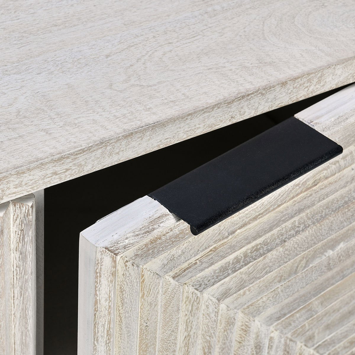 Coastal White Mango Wood Buffets & Cabinet Flint Four-Door Cabinet Collection