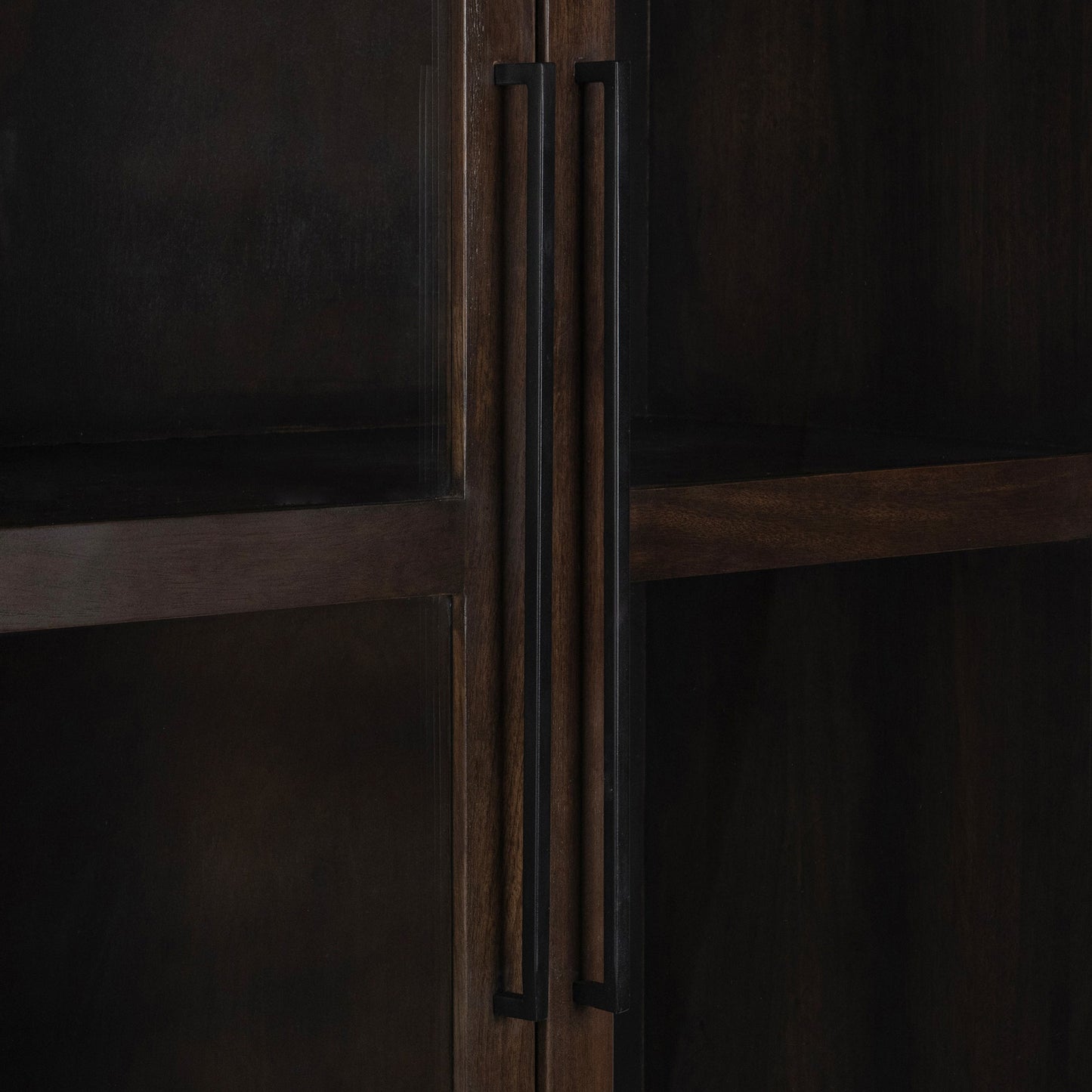 Dark Brown Mango Wood Display Cabinet Rogers Display Cabinet Collection