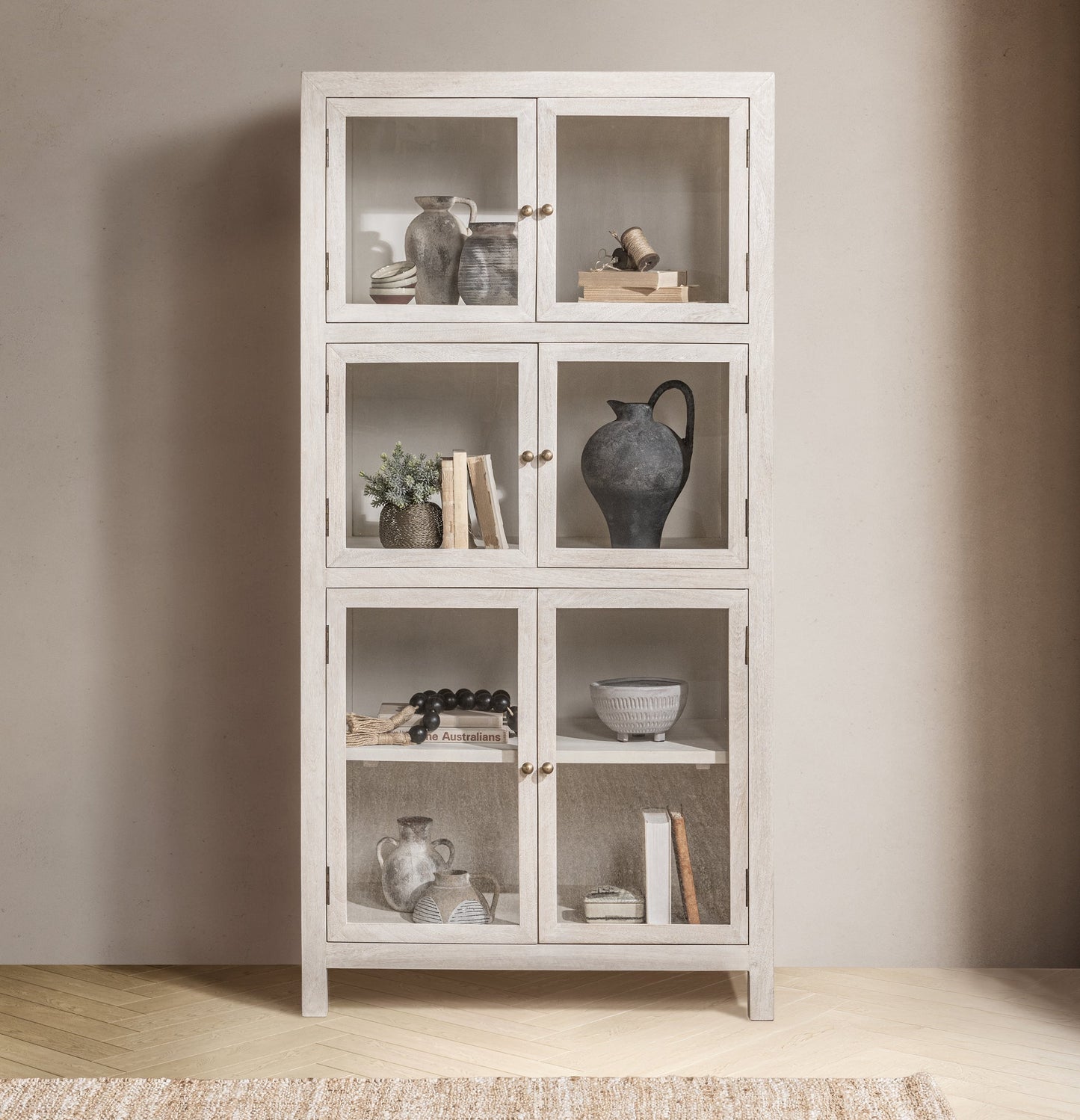 Hera Display Cabinet Creamwood