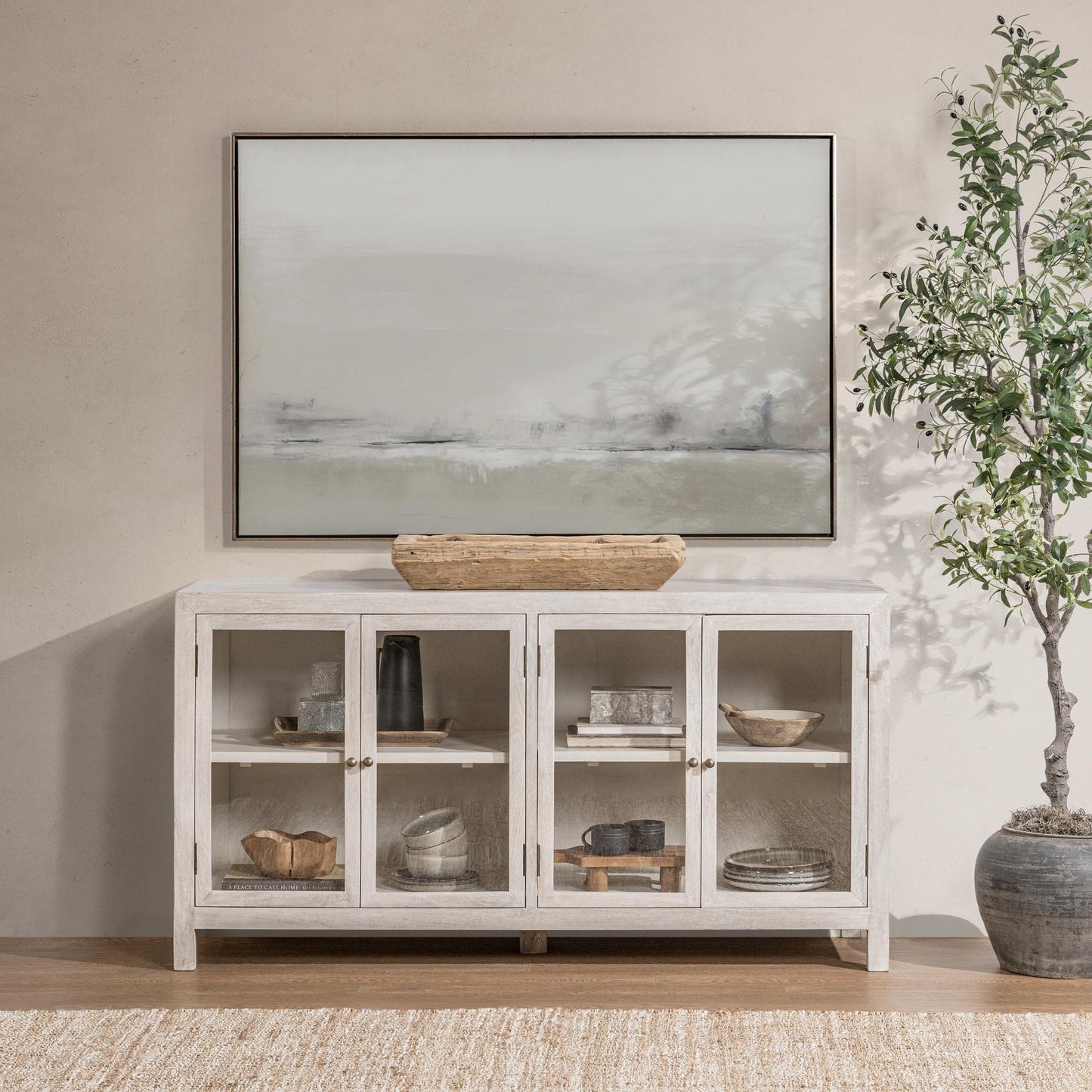 Creamwood Mango Wood Buffets & Cabinet Hera Four-Door Buffet Collection