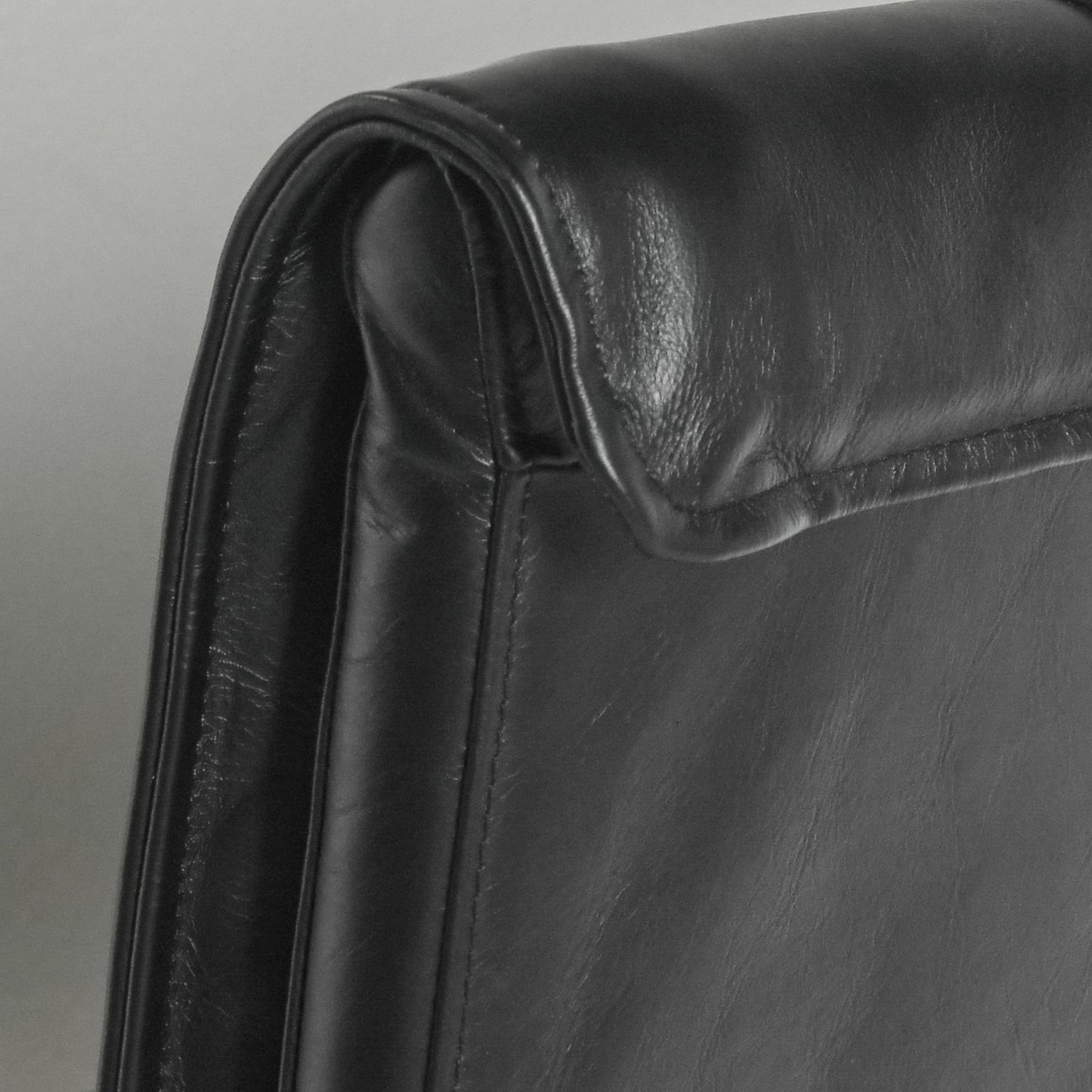 Jet Black Top Grain Leather Bar & Counter Stool Mayer Bar Stool Collection