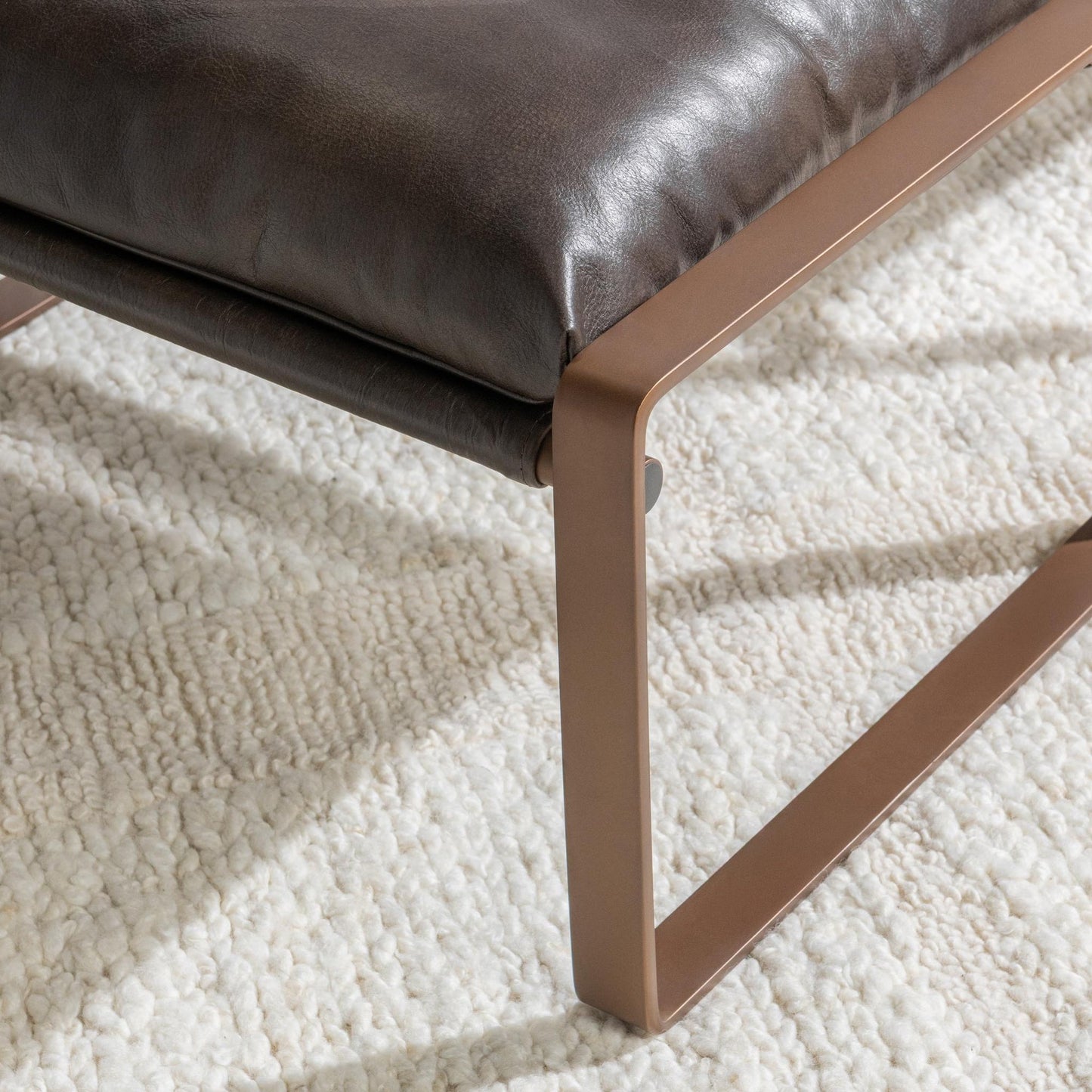 Truffle Brown Top Grain Leather Ottomans & Stool Morgan Stool Collection