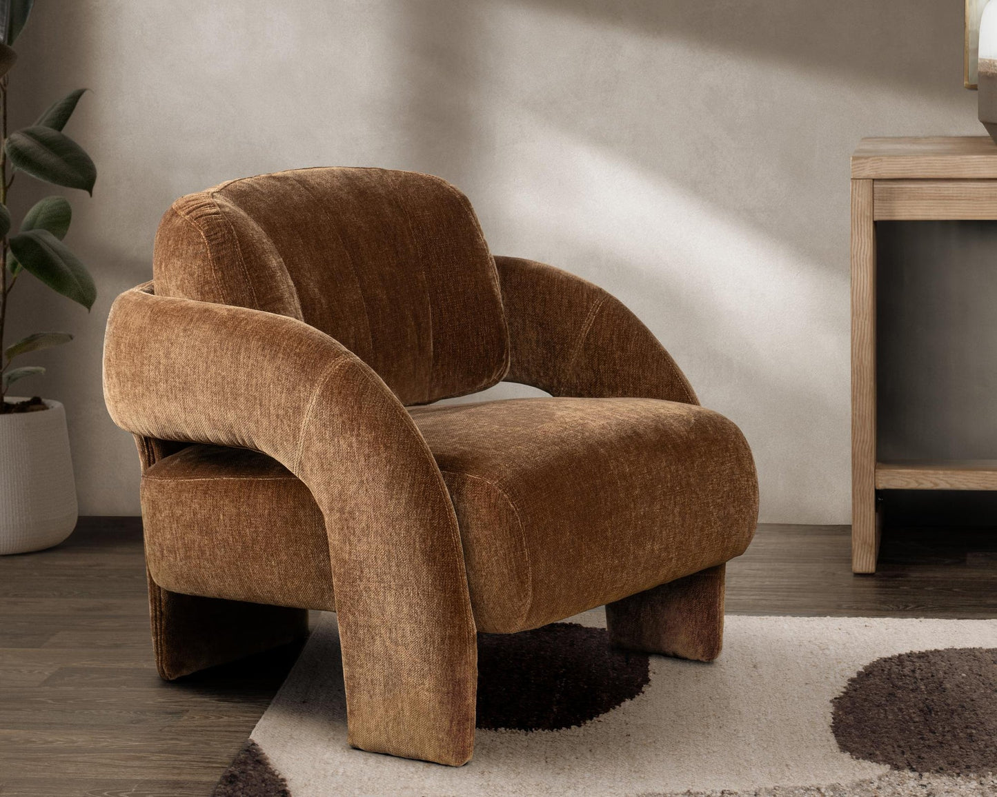 Bronze 100% Polyester Accent Chair Salino Accent Chair Collection