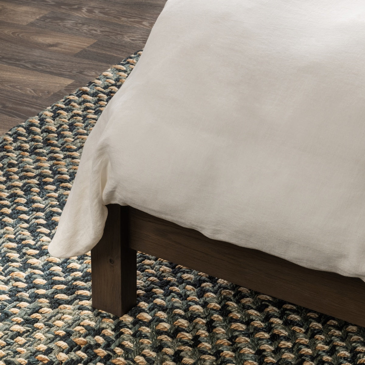 Toasted Brown Oak Veneer Eastern King Santa Clara Bed Collection
