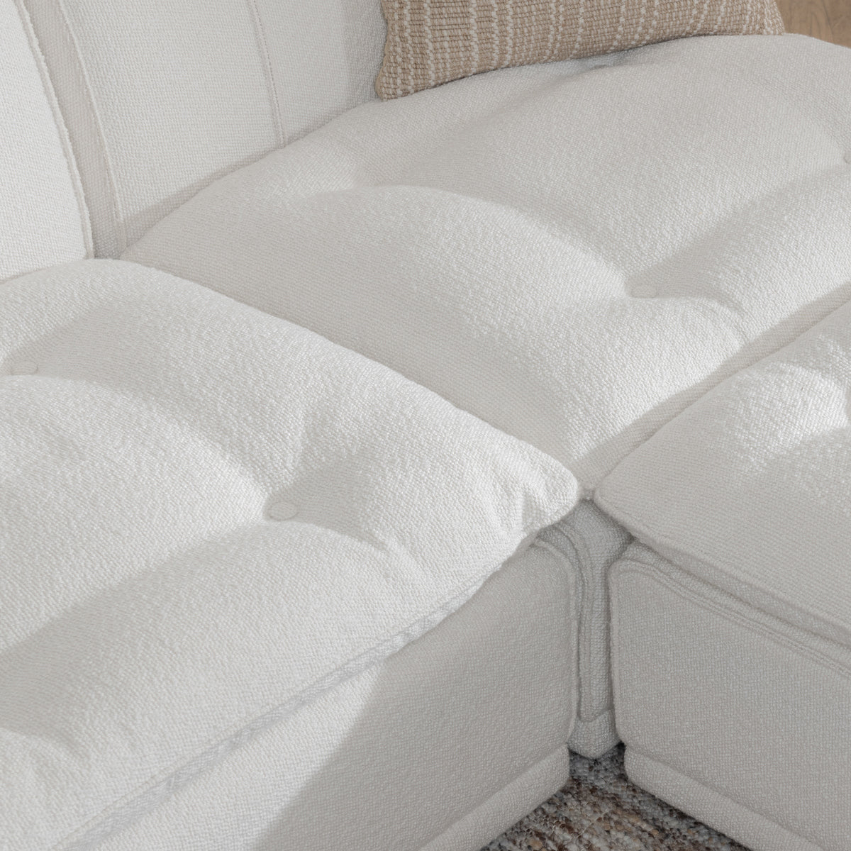 White 100% Polyester Sofa Haven 4 Piece Modular Sofa Collection