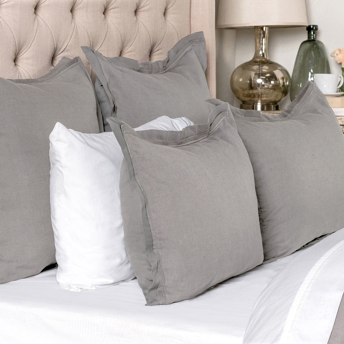 Gray Linen Cotton Blend Duvet Cover Harlow Duvet Collection Collection
