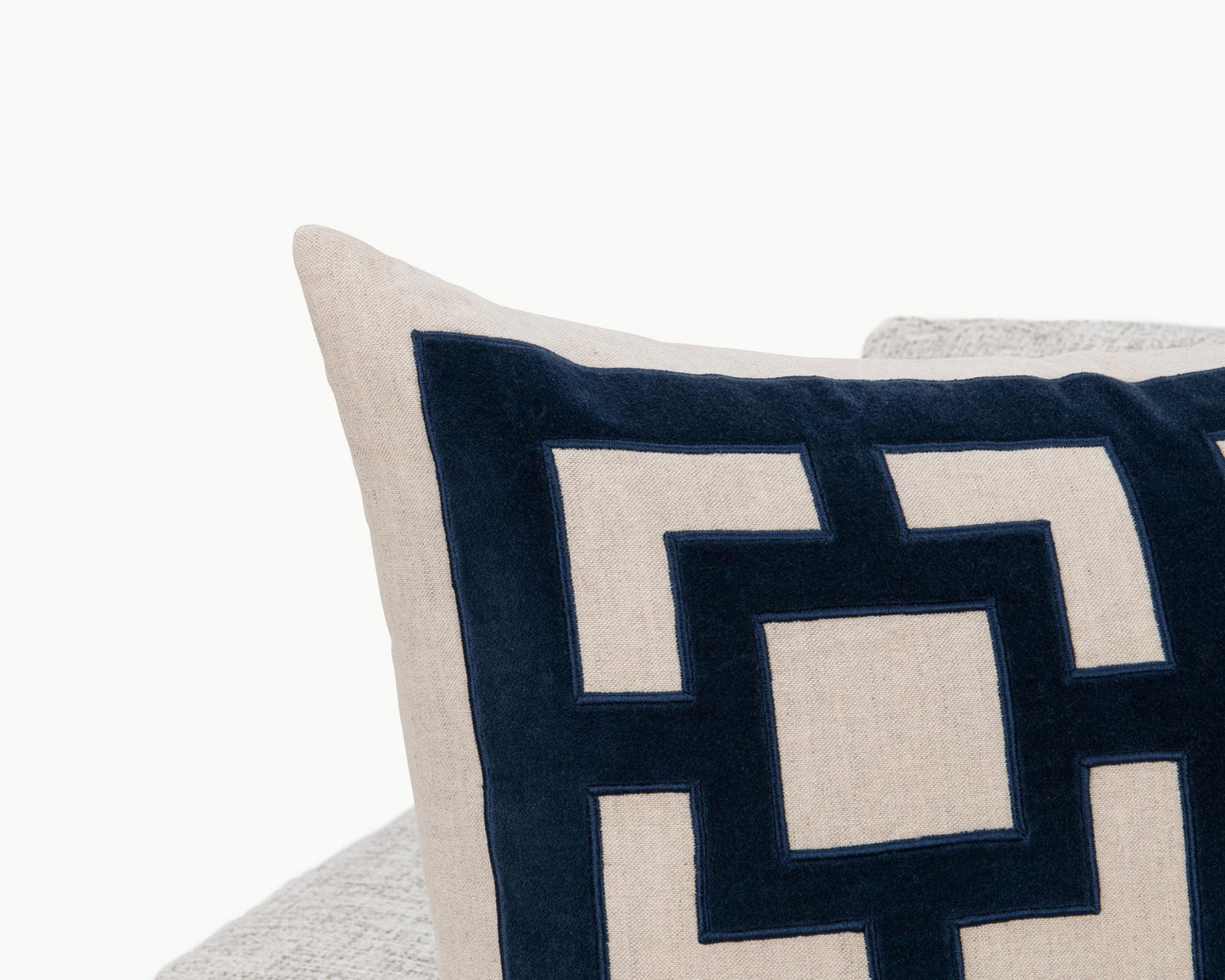 Navy Blue 50% Cotton/50% Linen Pattern NV Corbin 22x22 Collection