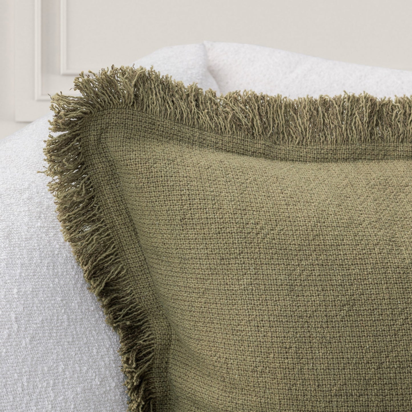 Olive Green 60% Cotton Solid SLD Lauren 22x22 Collection