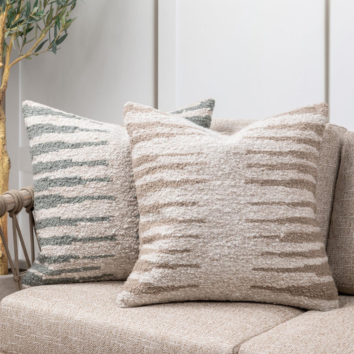 Natural 100% Polyester Performance Indoor/Outdoor Performance Kiran 22x22 Collection