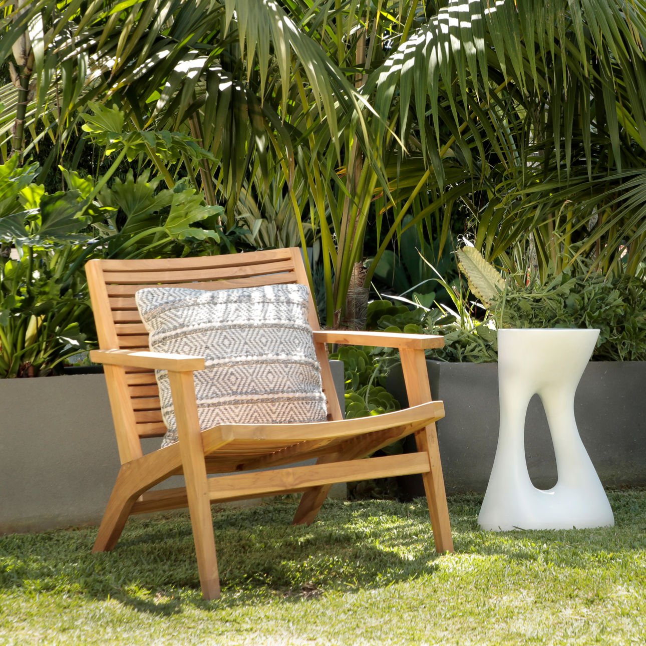 Natural Finish Teak Wood Chair 28.5 in Wide