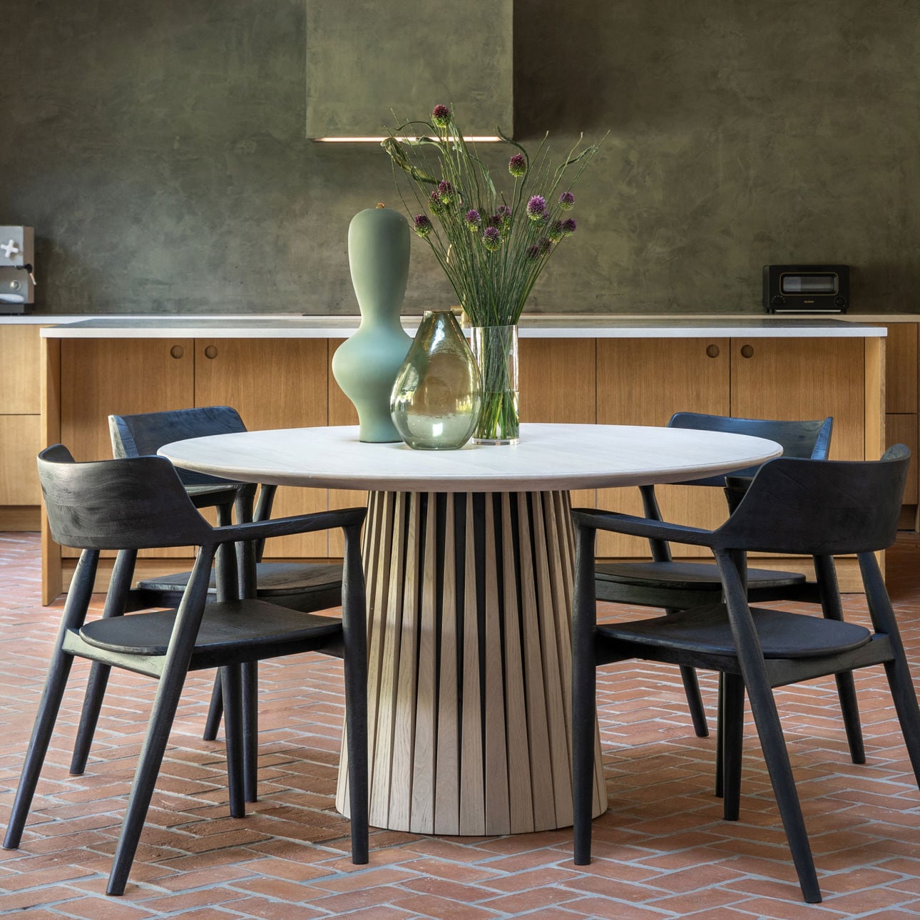 Light Natural Oak Wood Table 51 in Wide