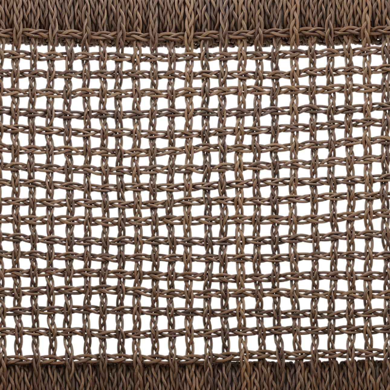 Light Brown Braided Synthetic Wicker and Teak Wood Chair 22 in Wide