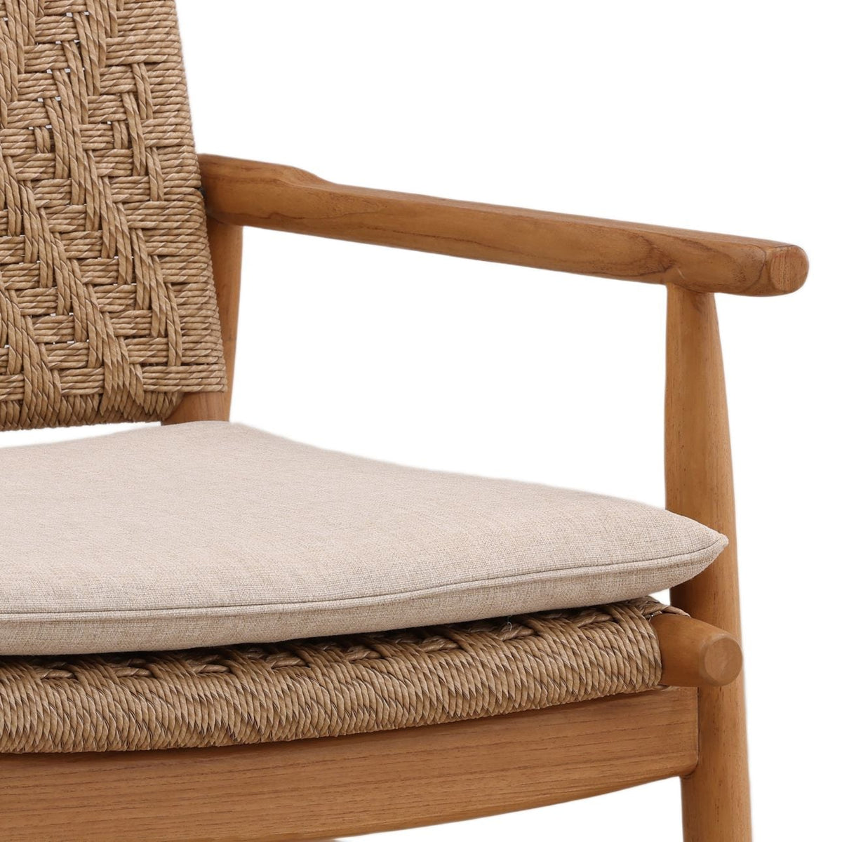Crafted Twisted Synthetic Wicker and Teak Wood Outdoor Furniture