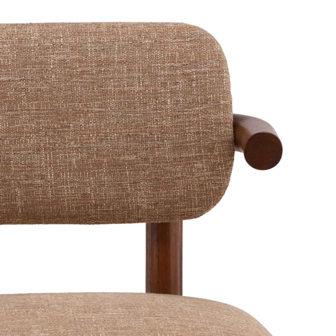 Brown Burlap Fabric and Mindi Wood Chair 21 in Wide