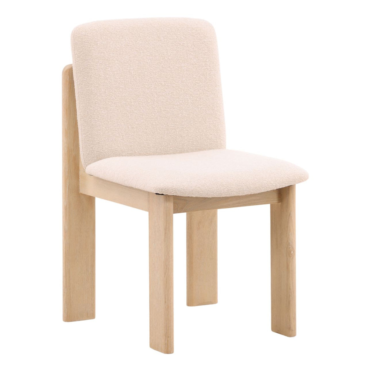Heritage Heathered Boucle Fabric and Ash Wood Dining Chair