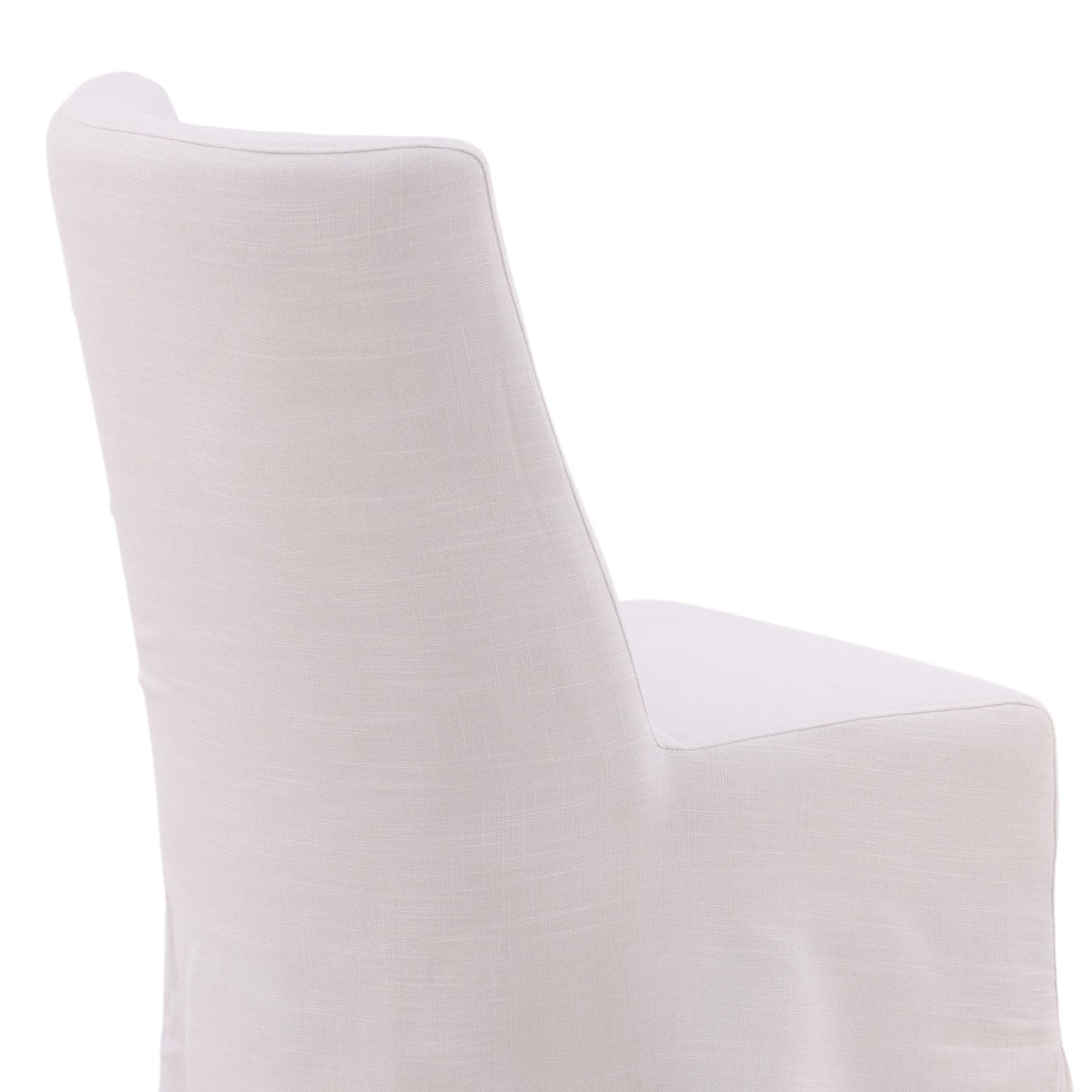 Off White Upholstery Linen Upholstered Slipcover with Birch Wood Frame Chair 19 in Wide
