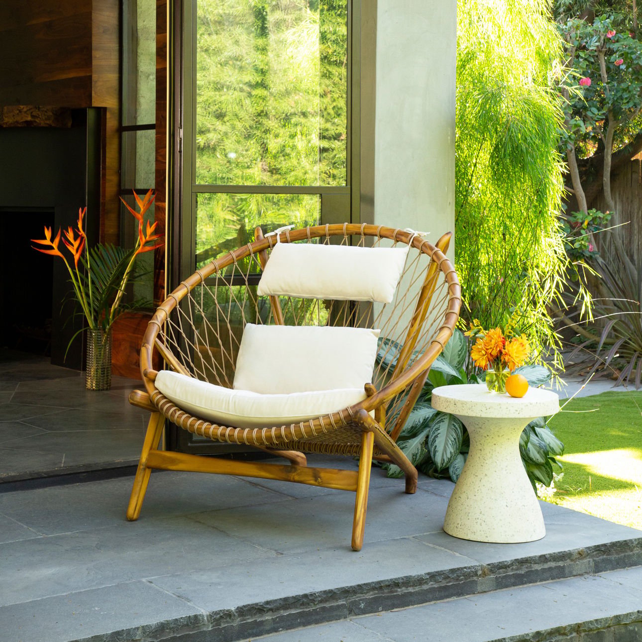 Off White Terrazzo Terrazzo Table 16 in Wide