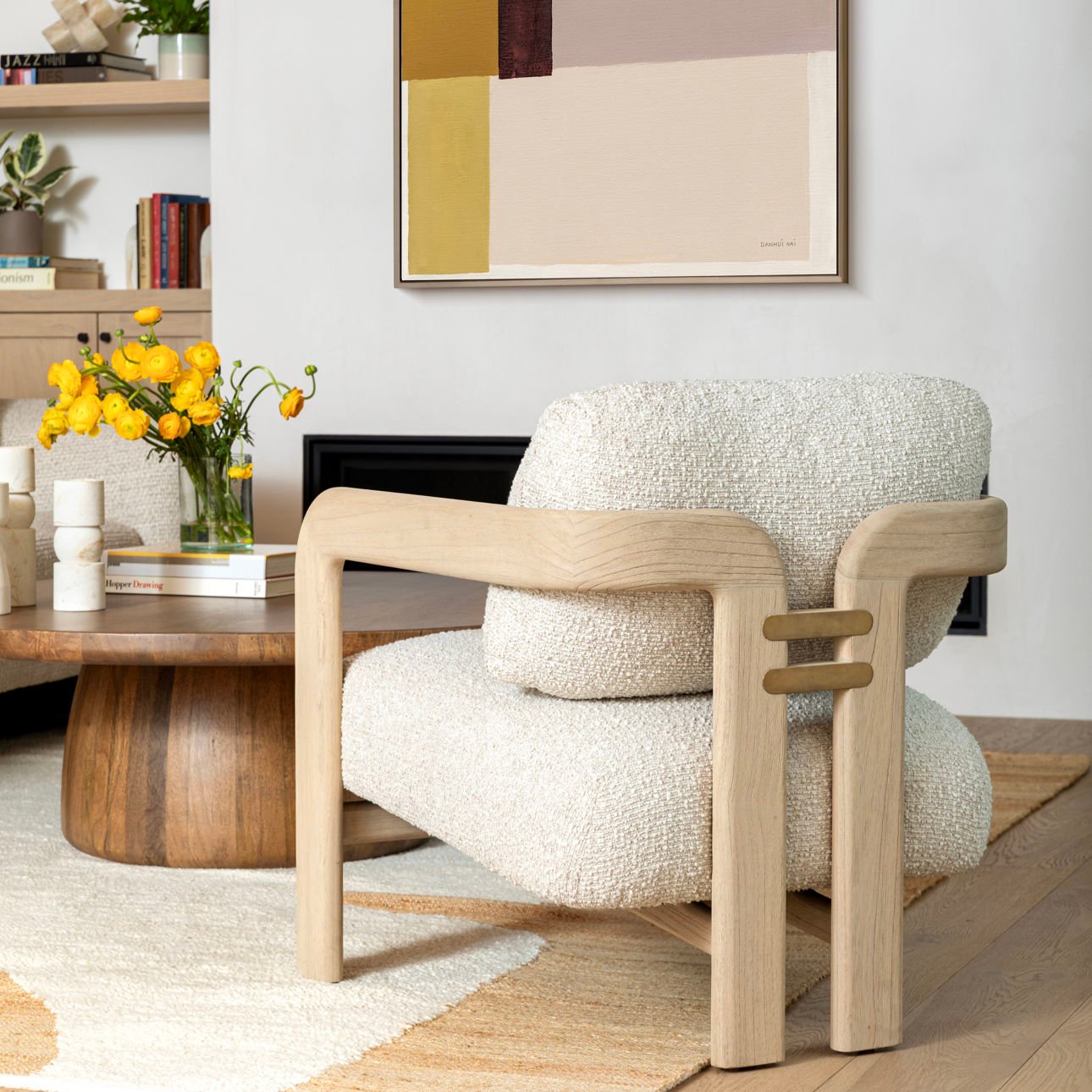 Brown Mango Wood and Steel Table 48 in Wide