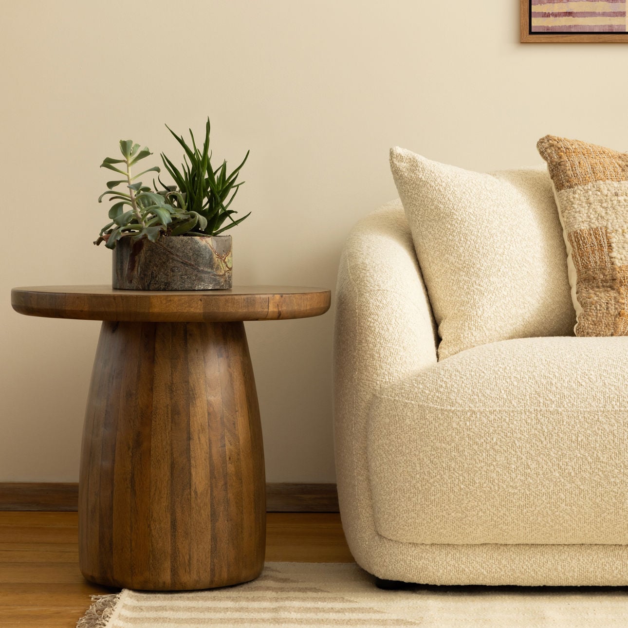 Natural Mango Wood Table 24 in Wide