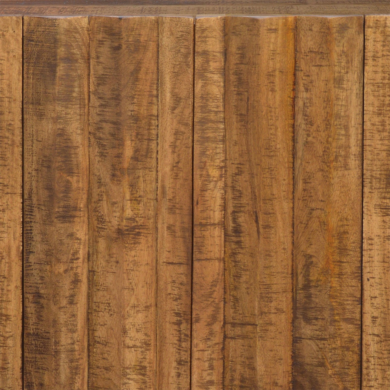 Medium Brown Sealed Finish On Black Base Reclaimed Mango Wood and Iron Base Sideboard 35 in Wide