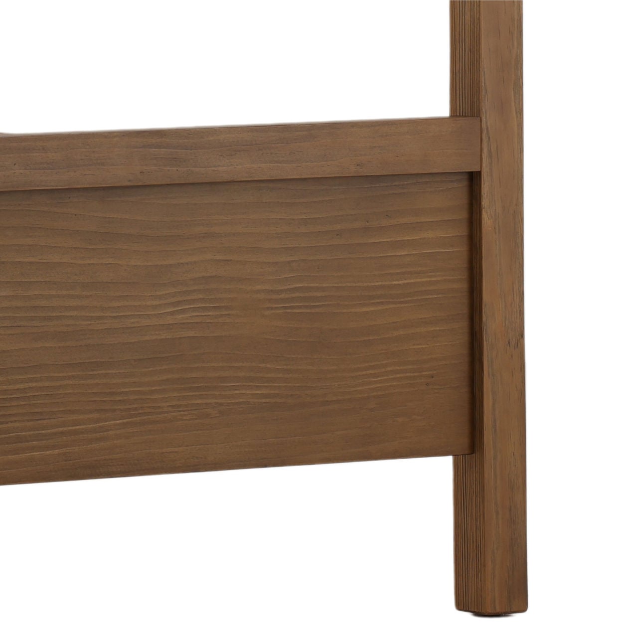 Everest Cream and Dark Brown Boucle Fabric, Solid Pine Wood and Pine Veneer Bed 64.5 in Wide