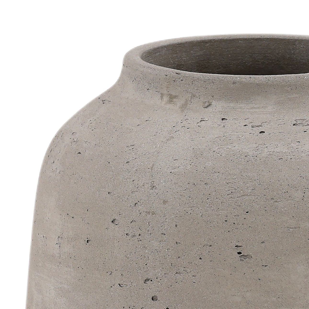 Natural Grey Cement Vase 8.5 in Wide