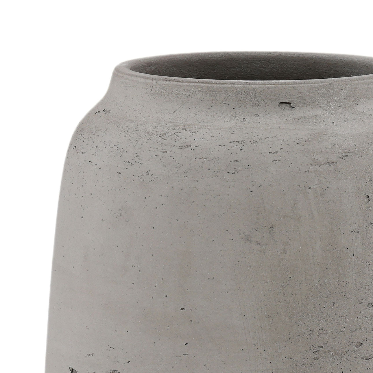 Natural Grey Cement Vase 10 in Wide