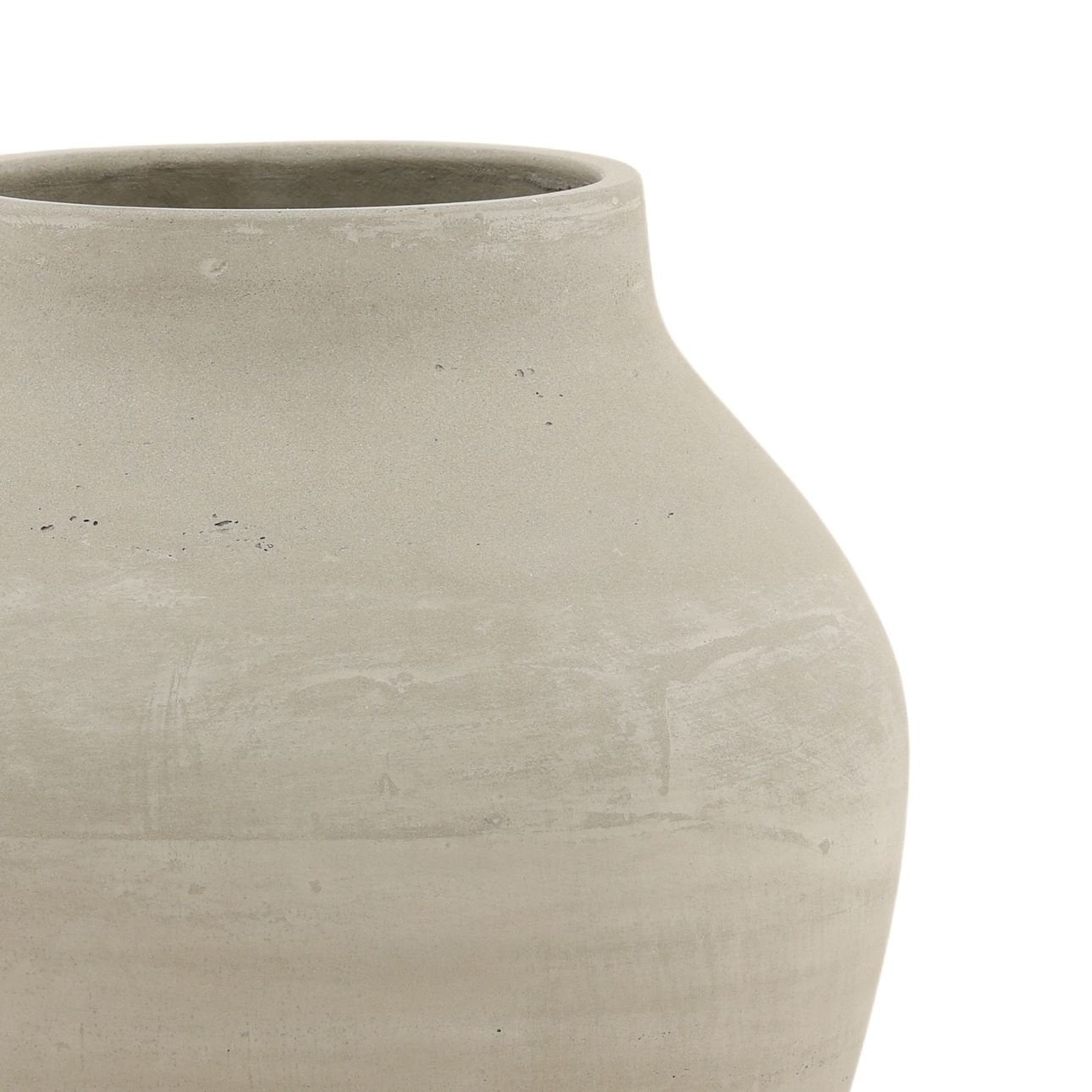 Natural Grey Cement Vase 12.5 in Wide