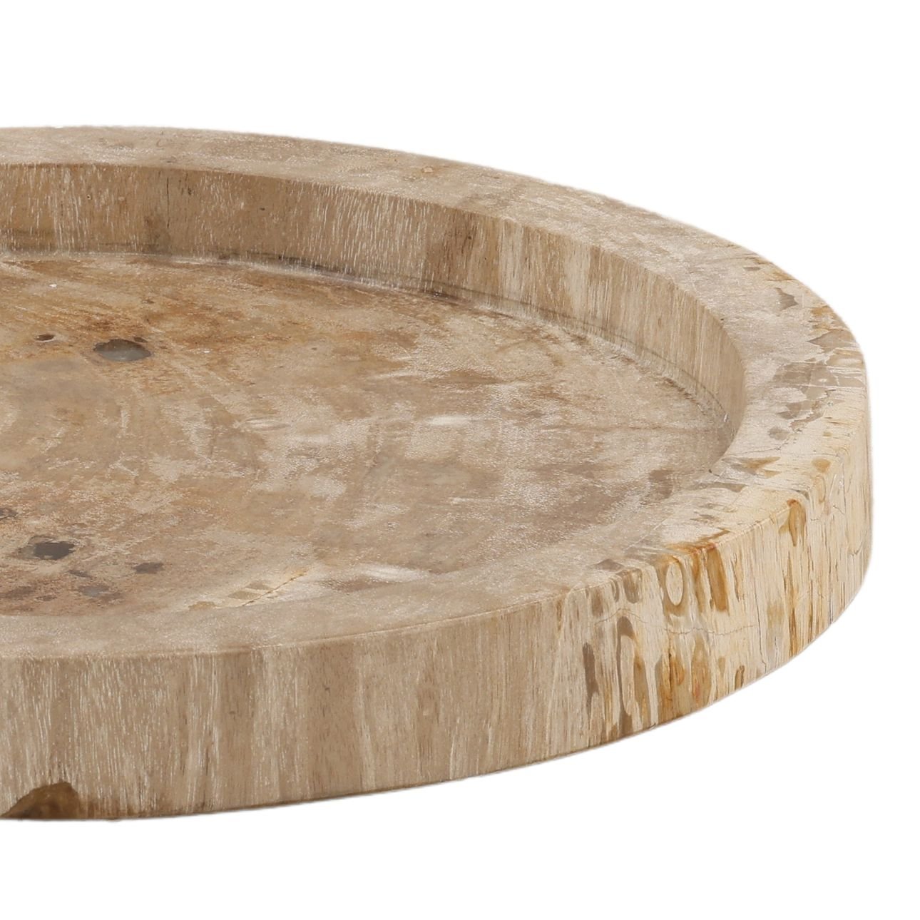 Light Natural Petrified Wood Tray 16 in Wide