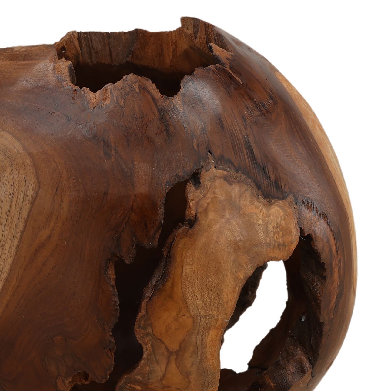 Natural Teak Sculpture 12 in Wide