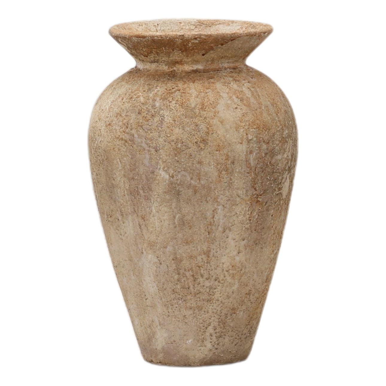 Antique Beige Terracotta Vase 11 in Wide