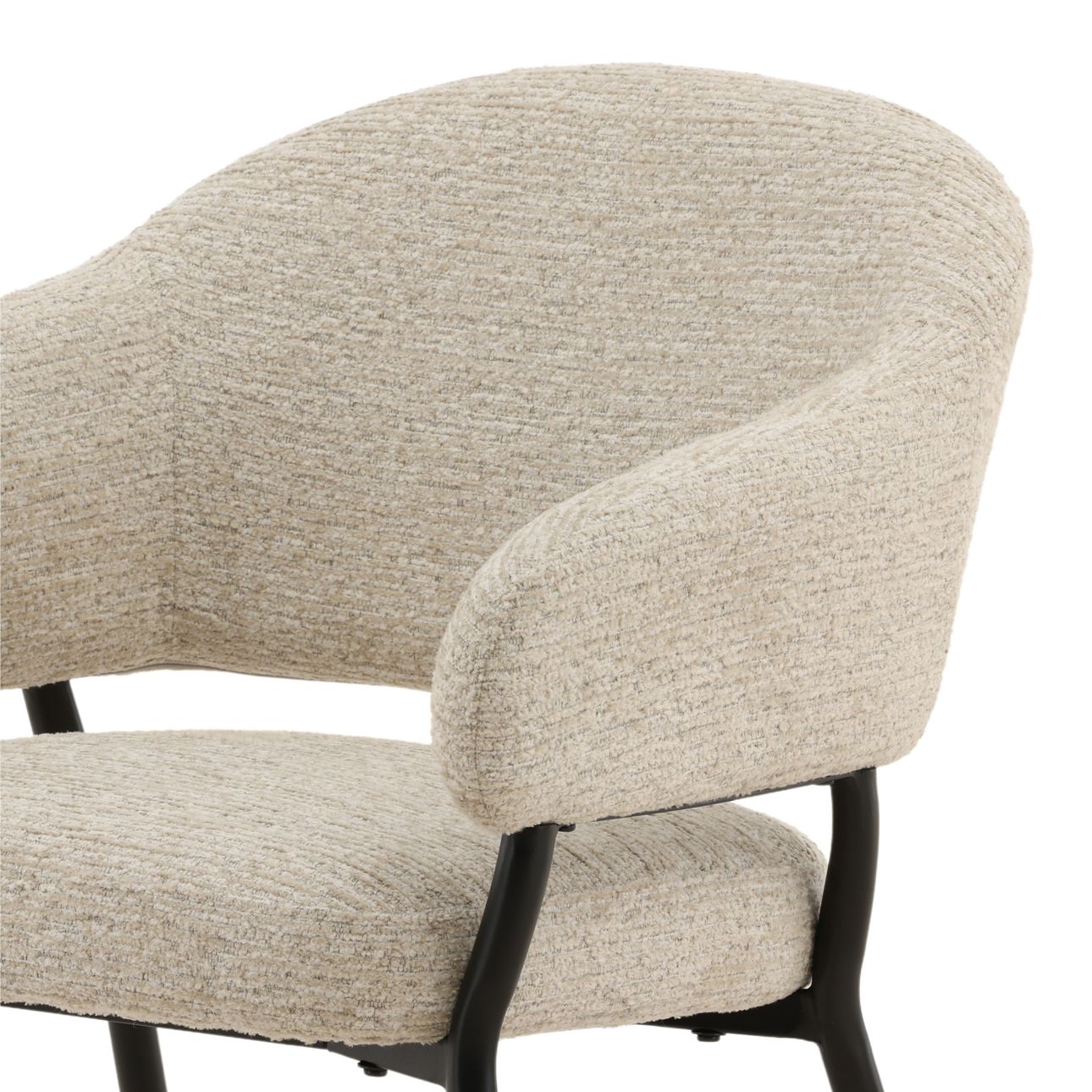 Ellery Taupe Chenille Fabric and Steel Chair 24 in Wide