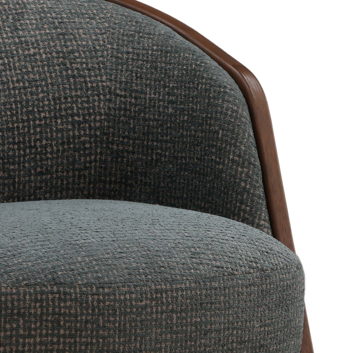 Modern Woven Chenille Fabric and Rubber Wood Home Accent