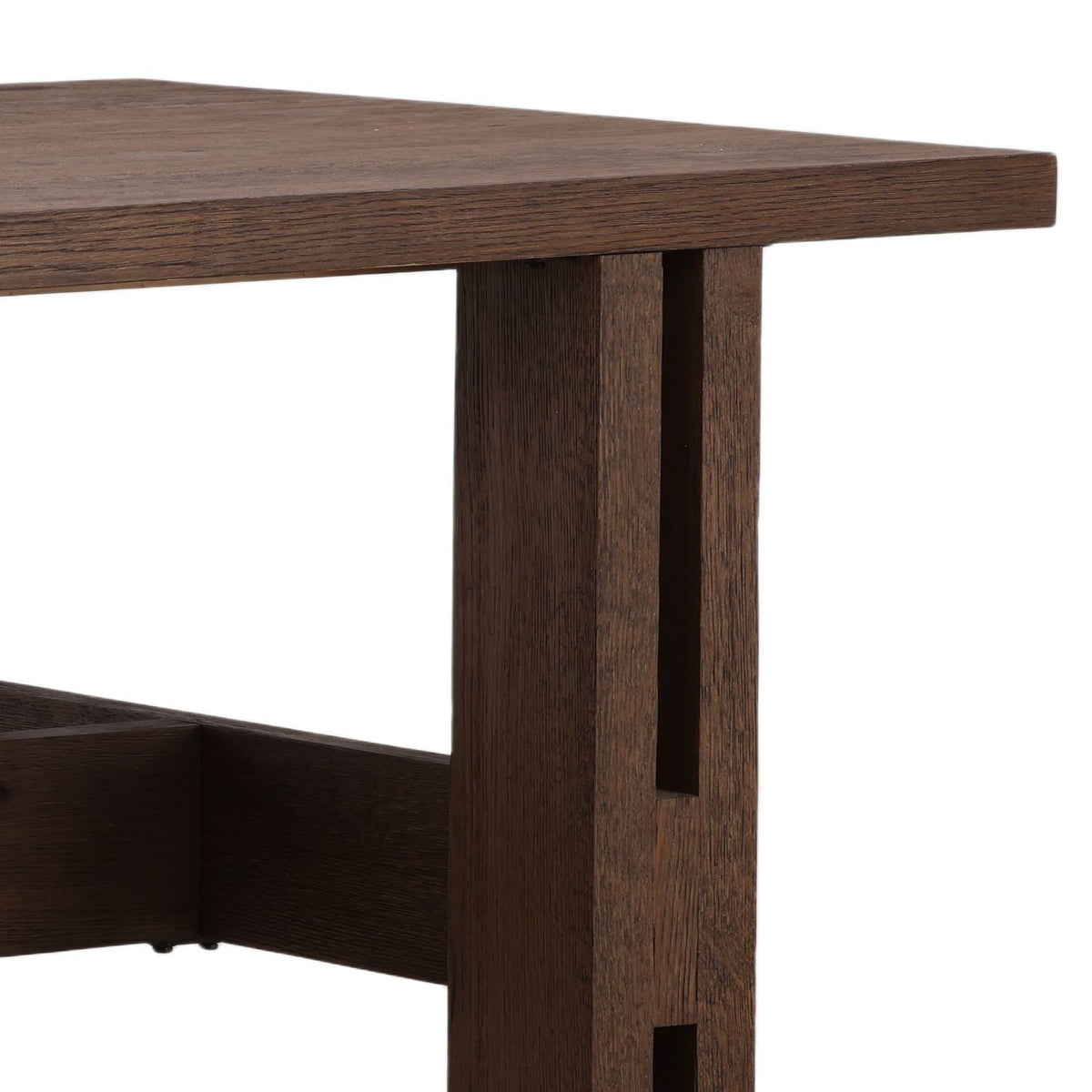 Signature Oak Wood and Oak Wood Veneer Dining Table