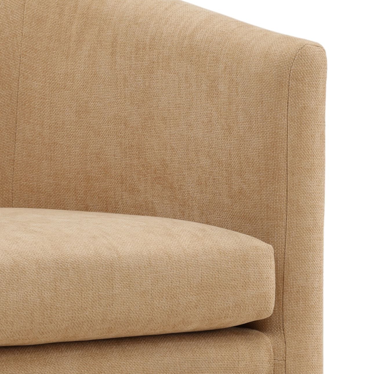 Camel Velvet Fabric Chair 25 in Wide
