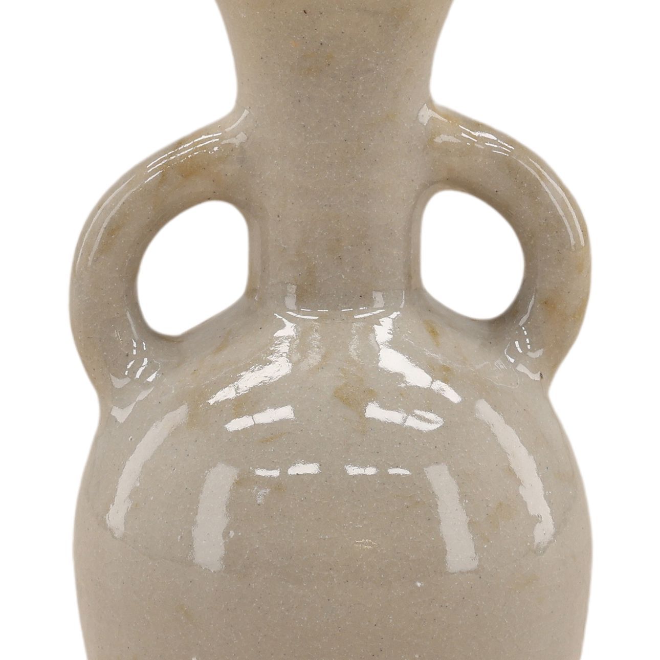 Beige Terracotta Vase 6.5 in Wide