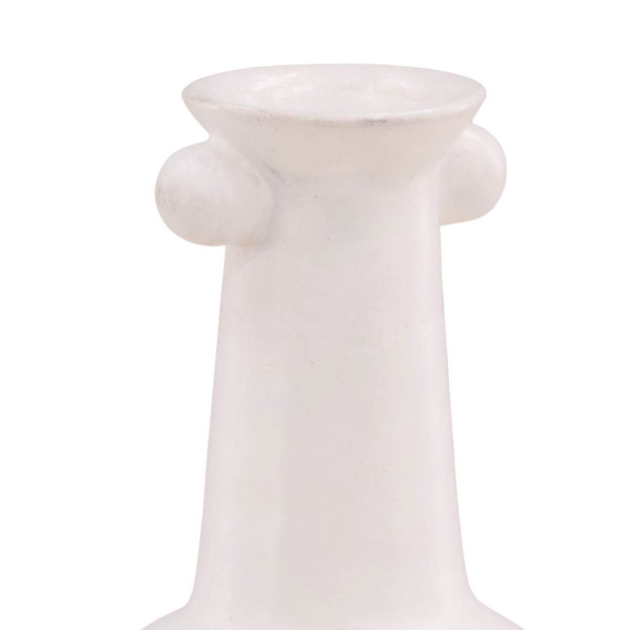 White Terracotta Vase 10 in Wide