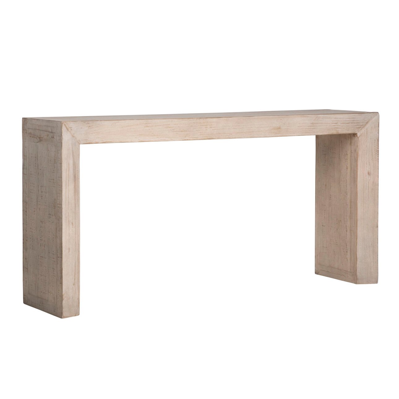 Light Warm Wash Reclaimed Pine Wood Table 65 in Wide