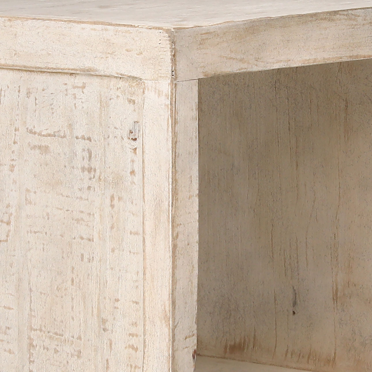 Light Warm Wash Finish Reclaimed Pine Wood Table 22 in Wide