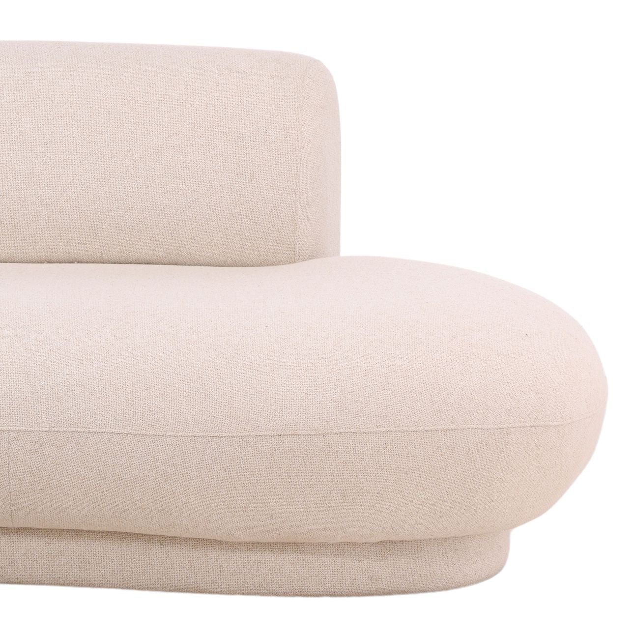 Frio Cream Linen Blend Fabric Sectional 128 in Wide